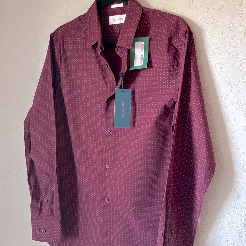 NWT Men's Dress Button Up Shirt | Size M | Fairlane | Formal/Office